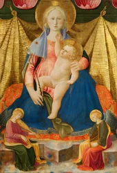 La Madonna de la humildad con dos ángeles músicos